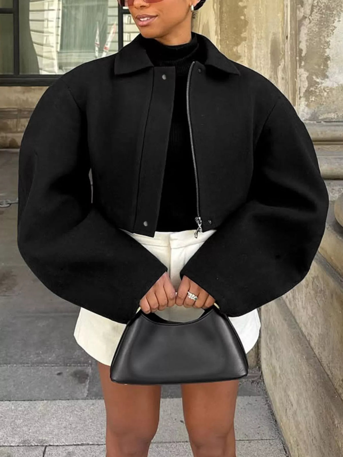 Zip Up Cropped Jacket