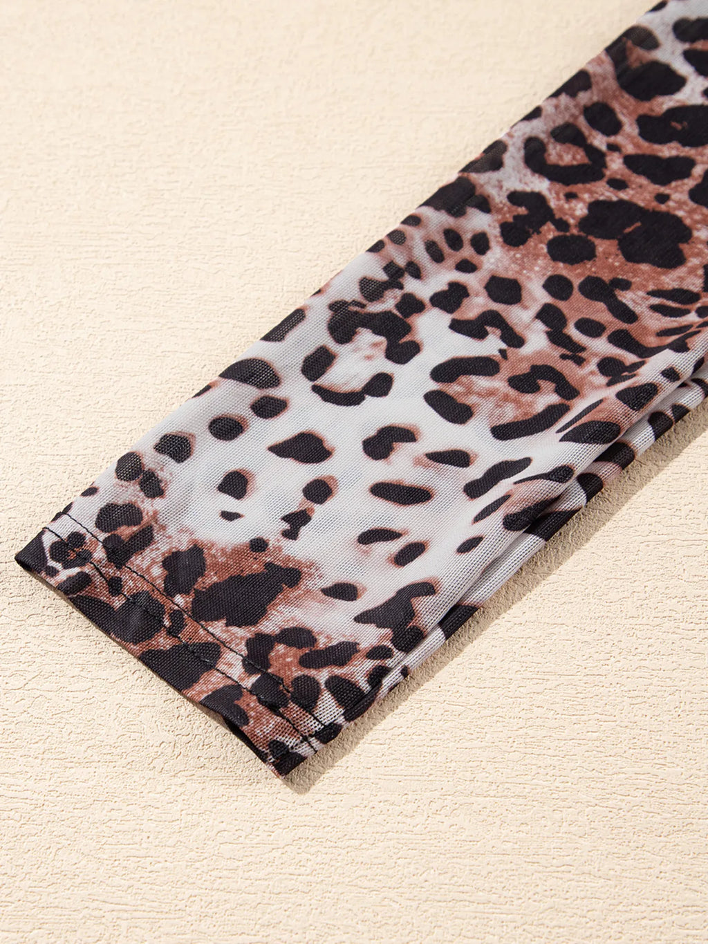 Leopard Print Long Sleeve Mock Neck Bodysuit - Lilixa.store