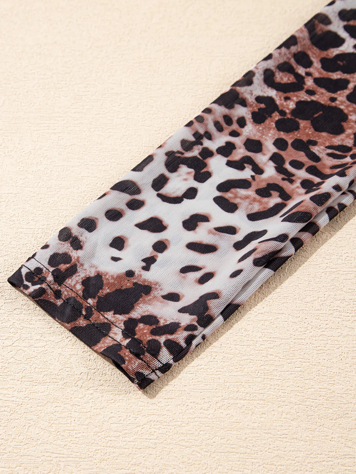 Leopard Print Long Sleeve Mock Neck Bodysuit - Lilixa.store