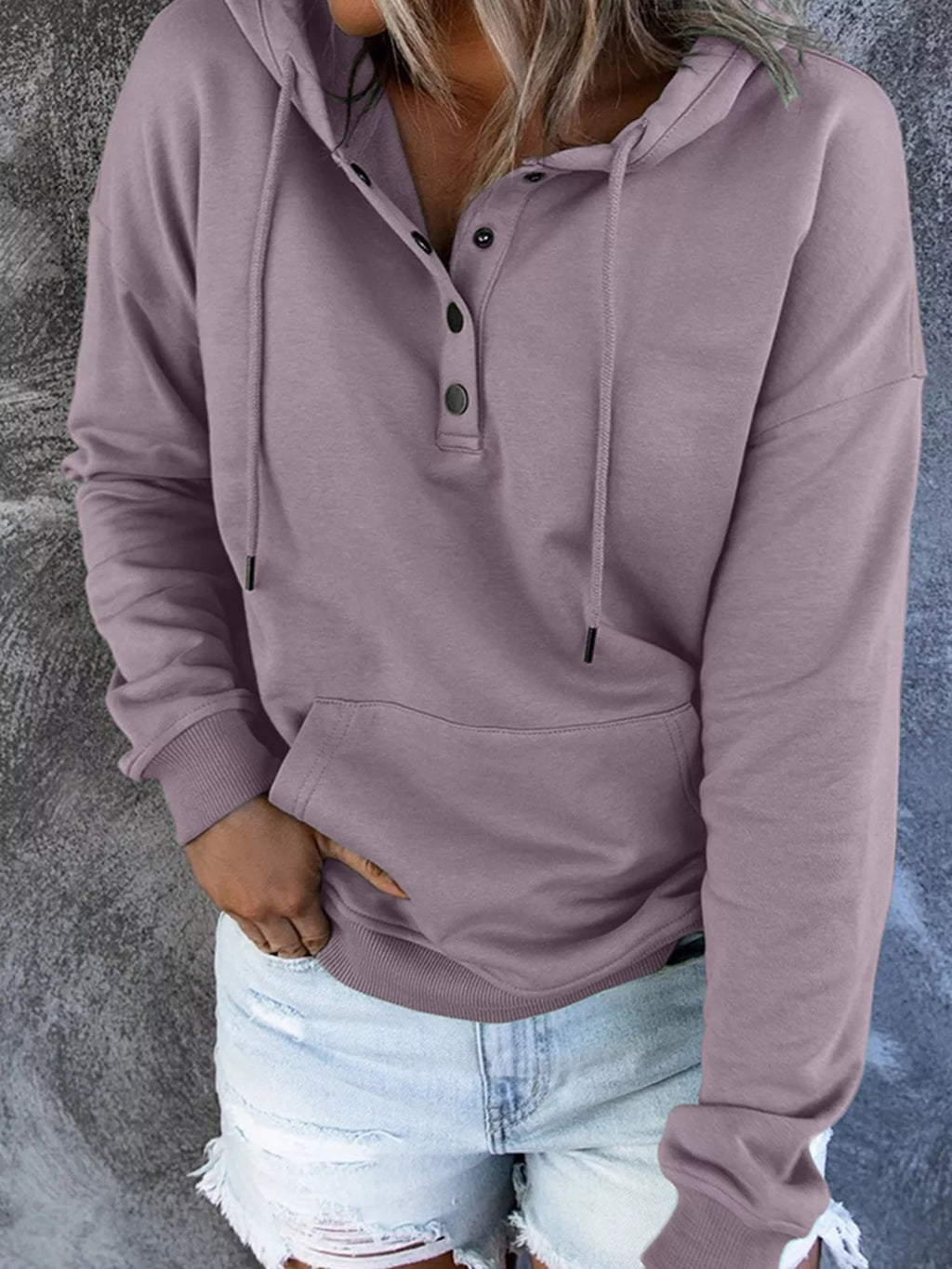 Full Size Kangaroo Pocket Drawstring Long Sleeve Hoodie Plus Size - Lilixa.store