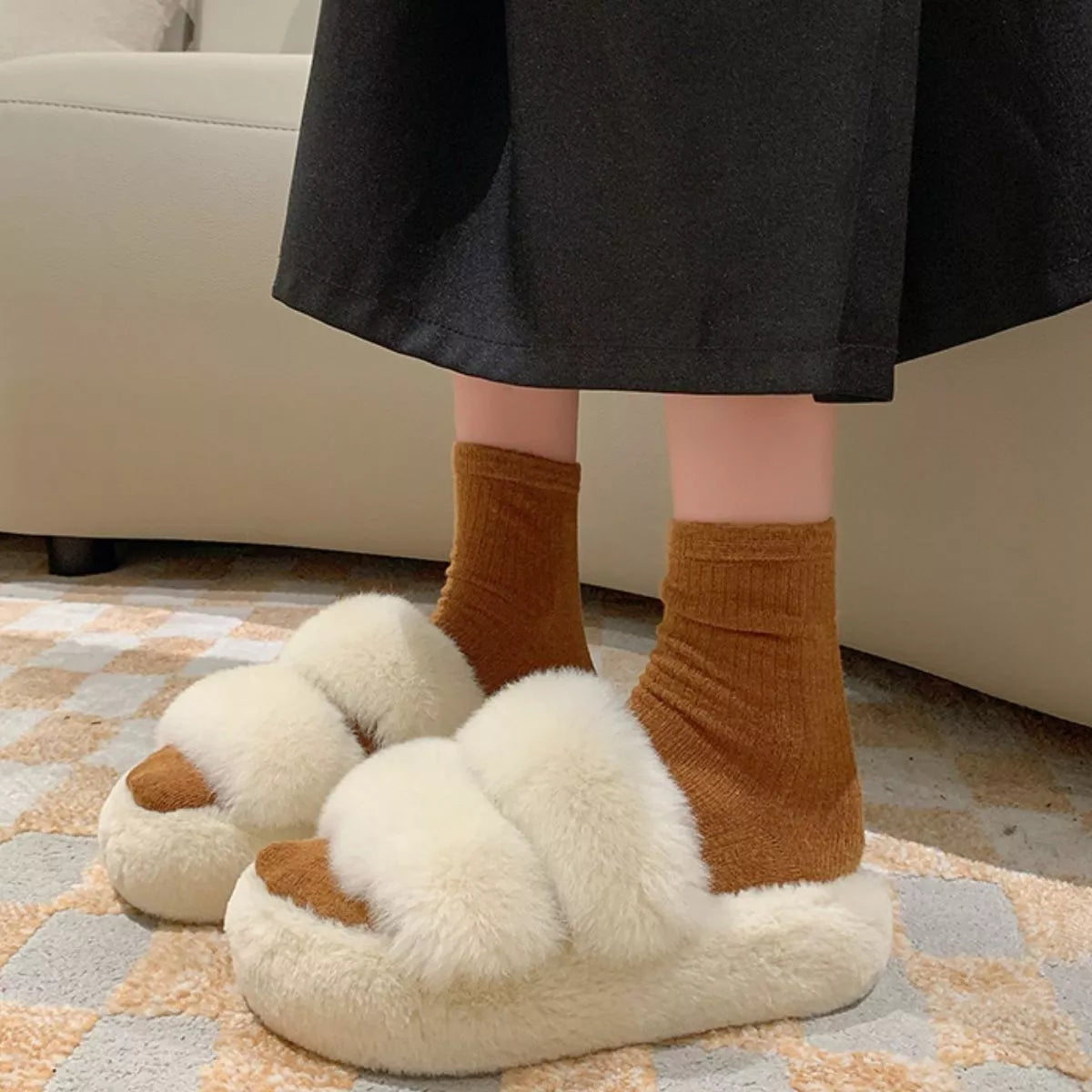 Fluffy Open Toe Slippers - Lilixa.store