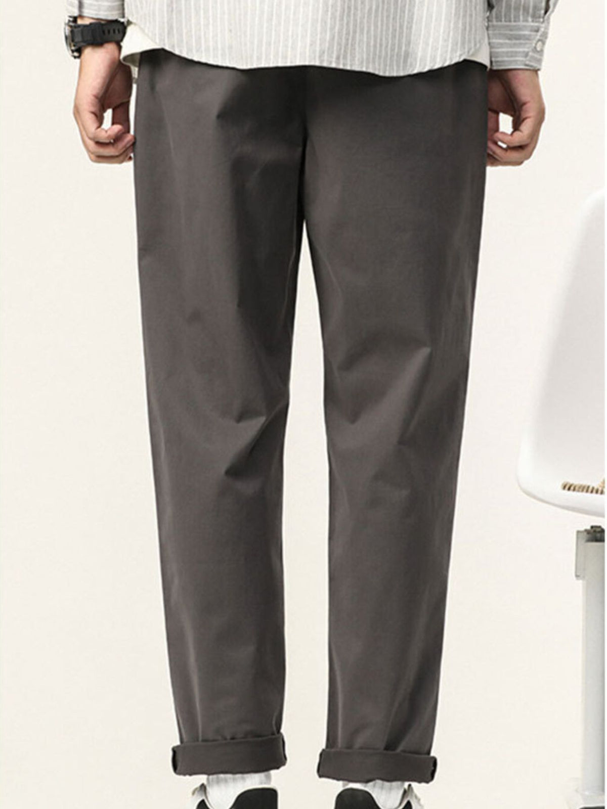 Men's Plus Size Casual Straight-Leg Pants, view 3