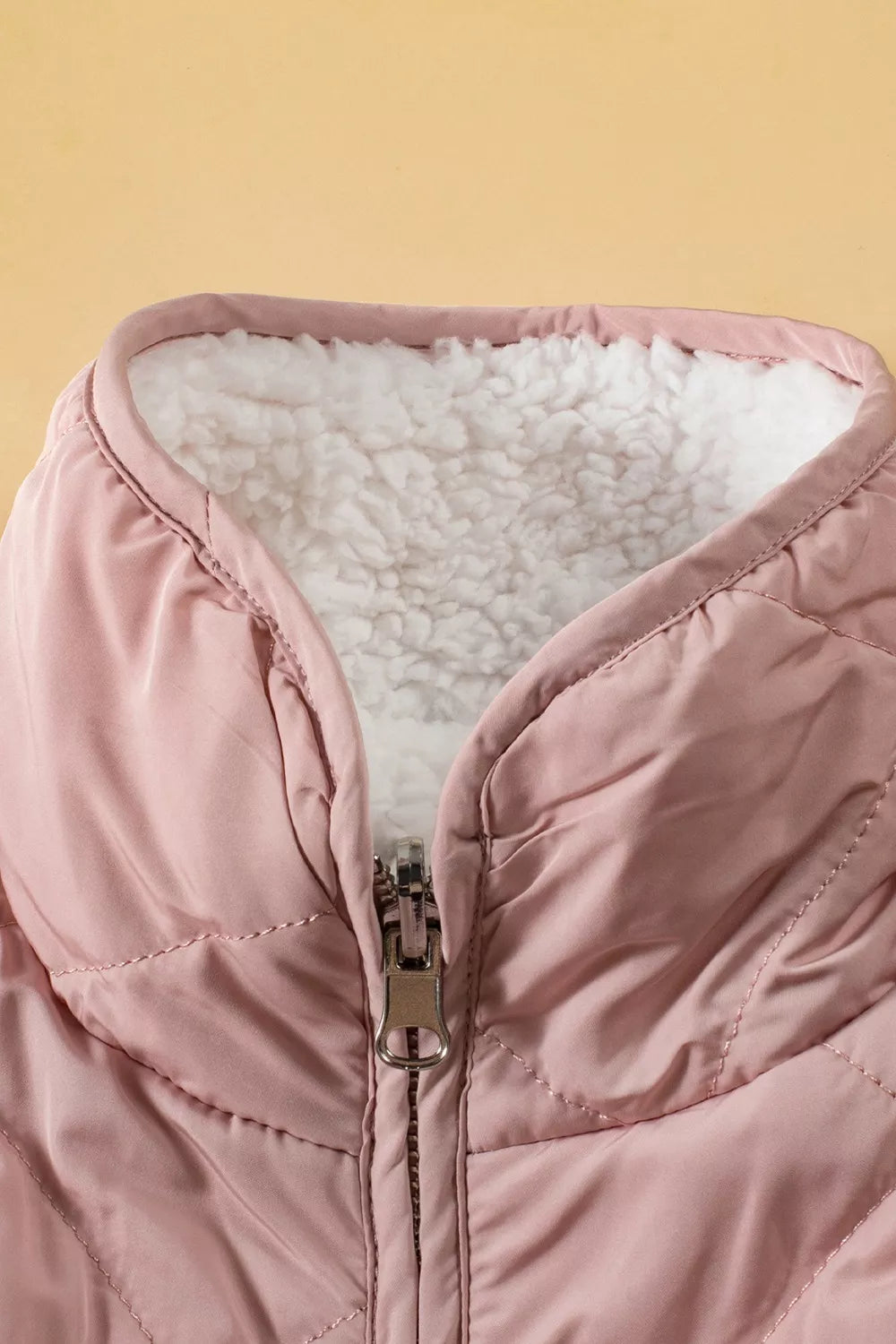 Quilted Sherpa-Lined Vest Coat - Lilixa.store
