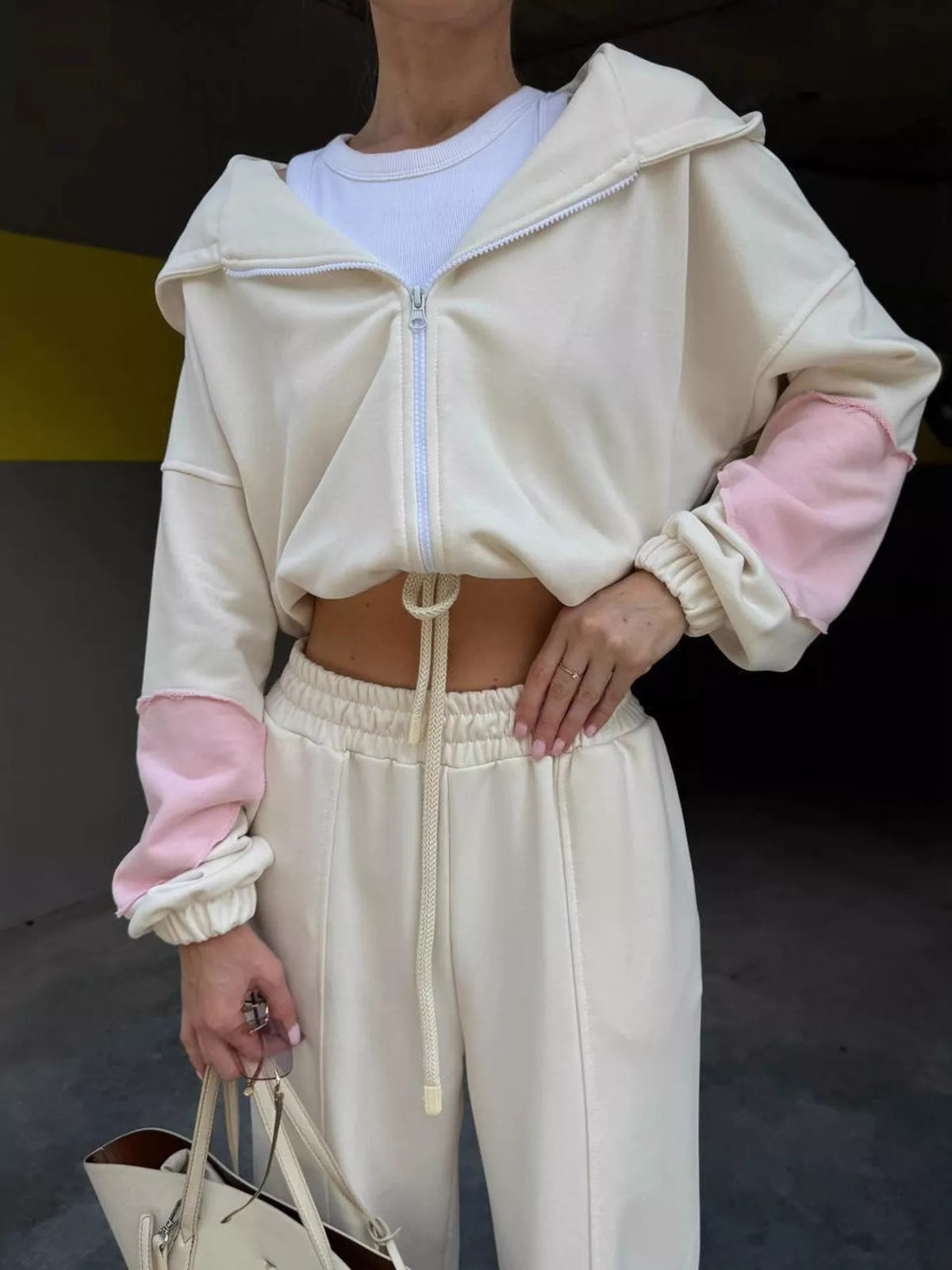 Zip Up Hoodie and Wide-Leg Pants Set - Lilixa.store
