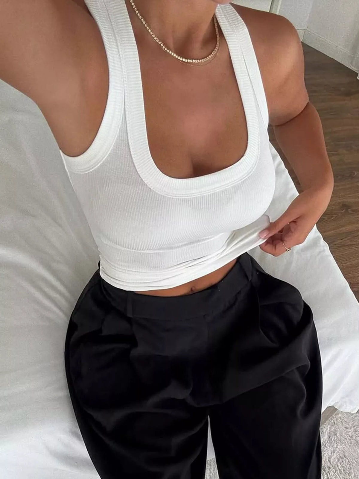 Ribbed Knit Slim Fit Tank - Lilixa.store