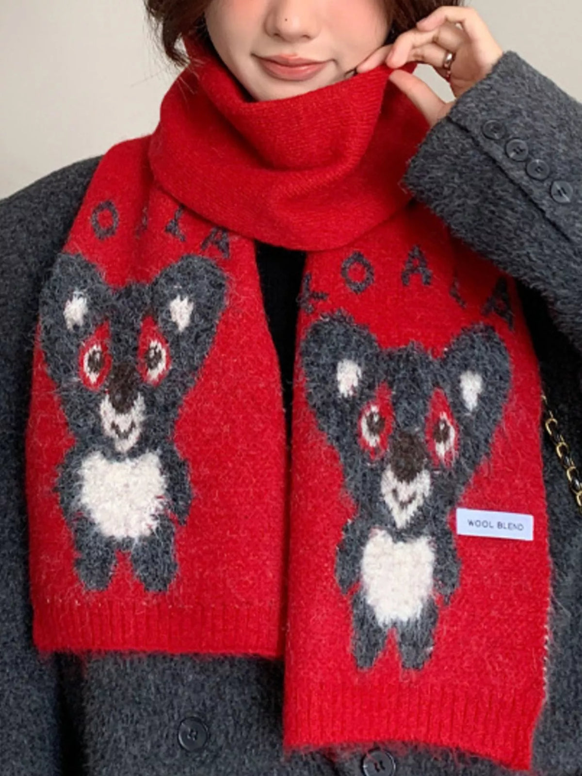 Koala Pattern Winter Scarf - Lilixa.store