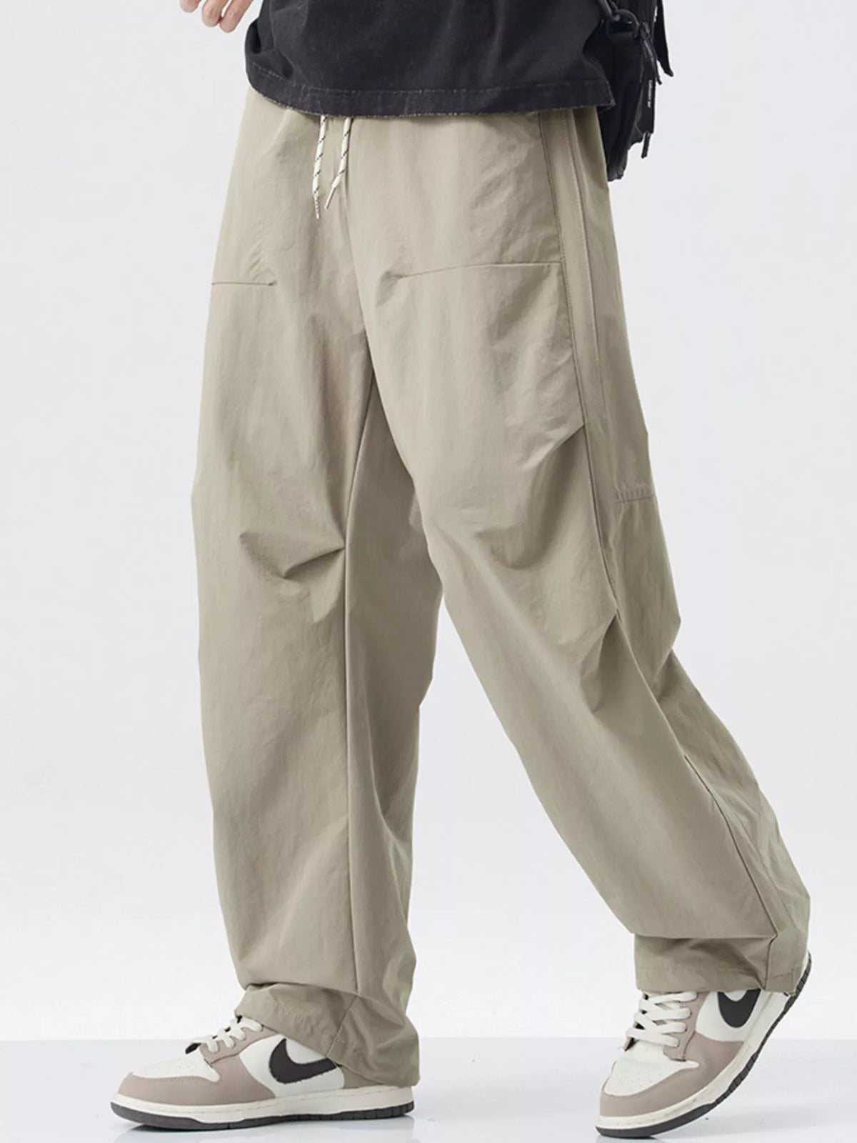 Men's Loose-Fit Drawstring Wide Leg Pants, view 2