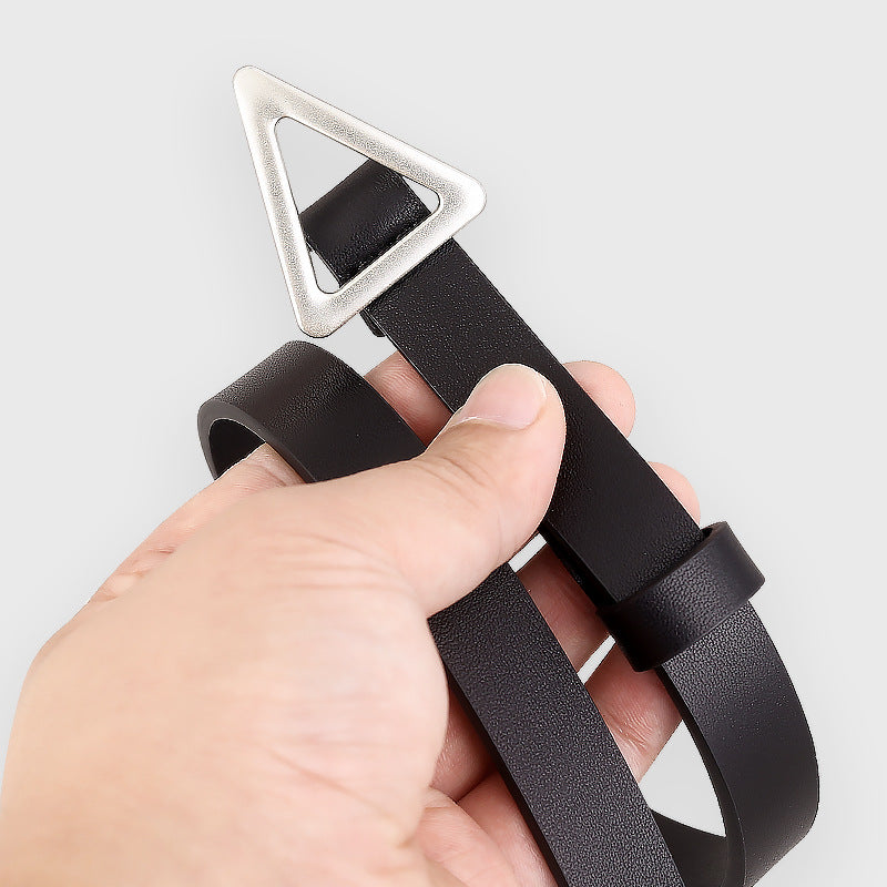 Triangle Buckle Skinny Belt - Lilixa.store