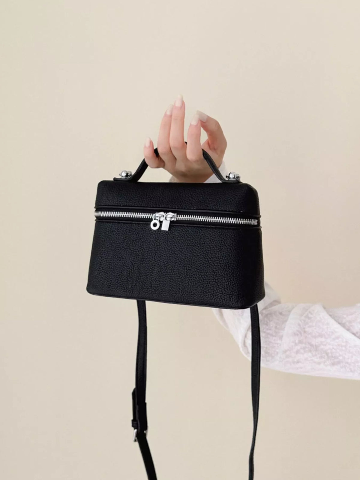 Textured Zipper Crossbody Bag - Lilixa.store