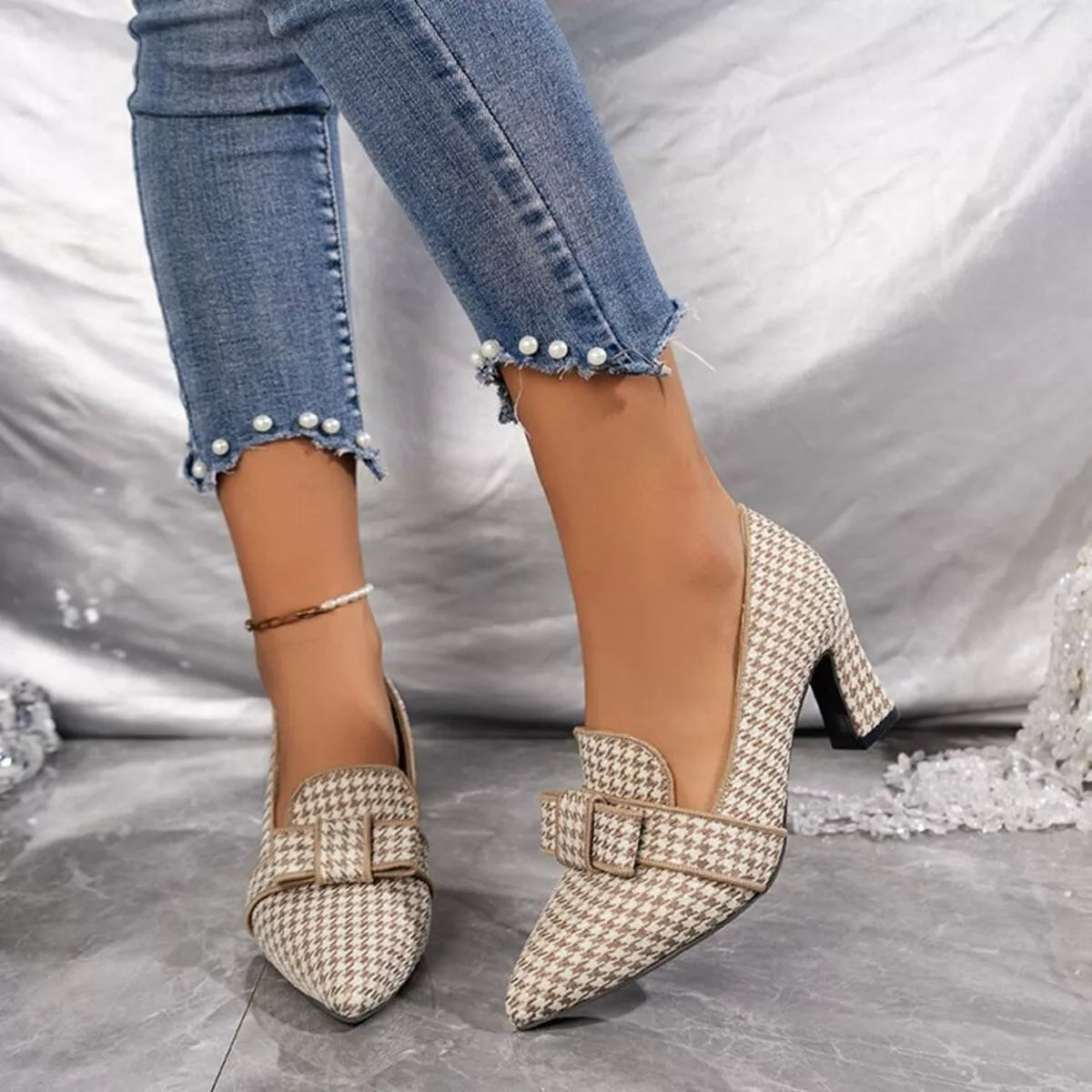 Point Toe Block Heels Pumps - Lilixa.store