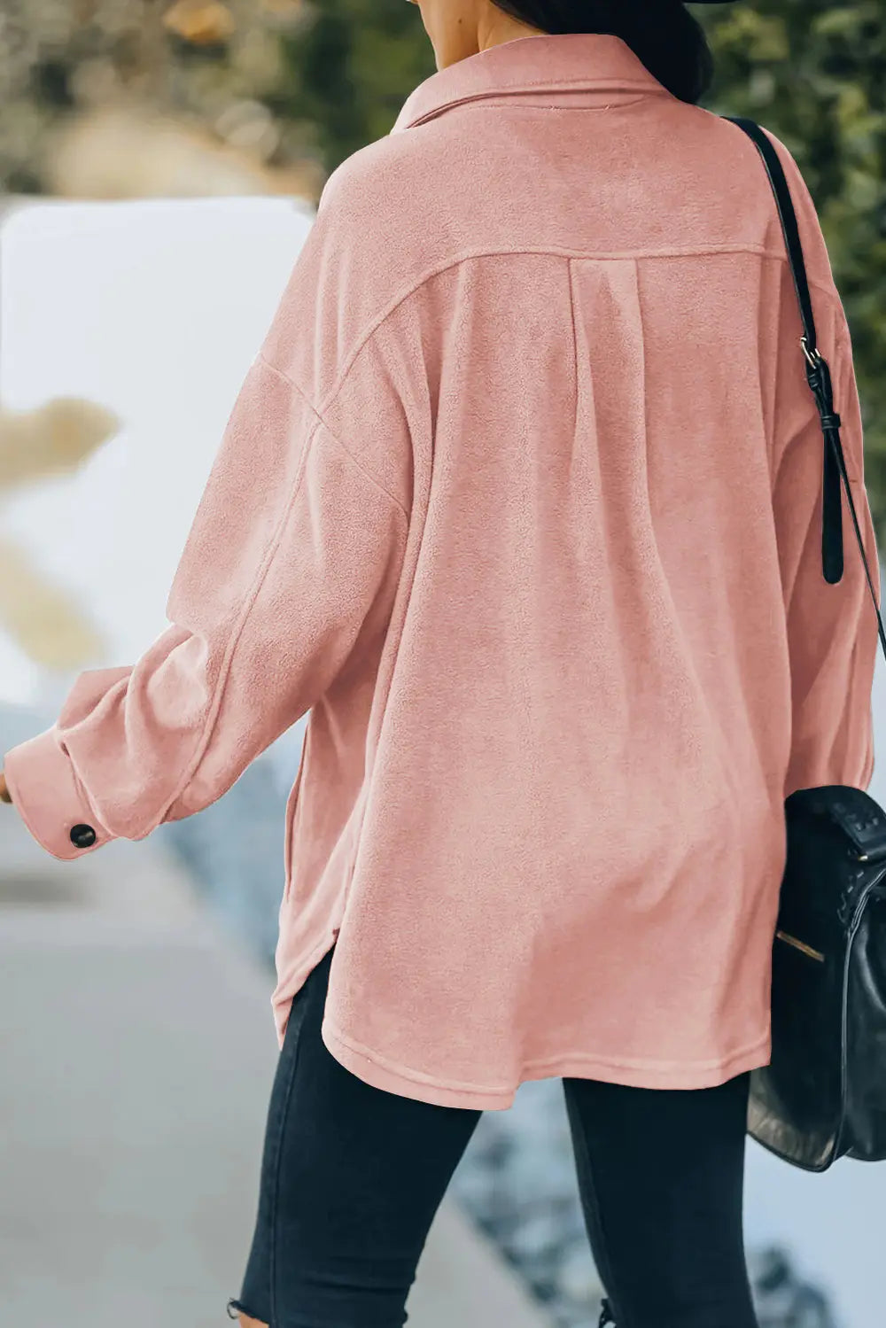 Button Up Collared Neck Long Sleeve Jacket, view 17