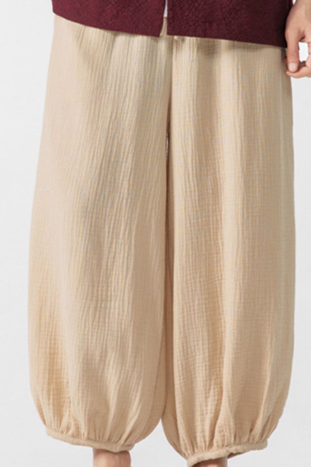 Men's Plus Size Loose Fit Harem Pants in Tan