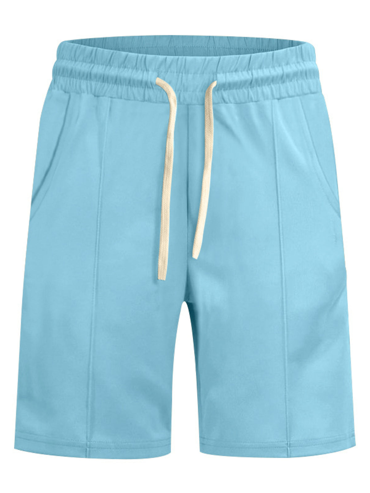 Men's Full Size Casual Drawstring Shorts Plus Size in Light Blue