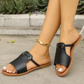 Open Toe Flats Sandals in Black