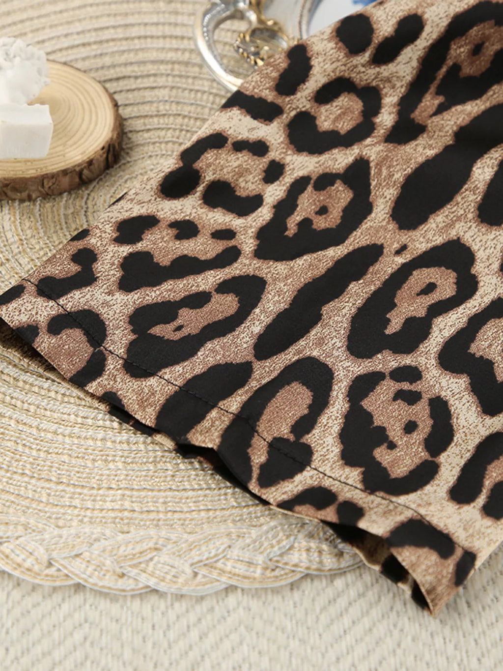 Leopard Bra & Cardigan and Shorts Set - Lilixa.store