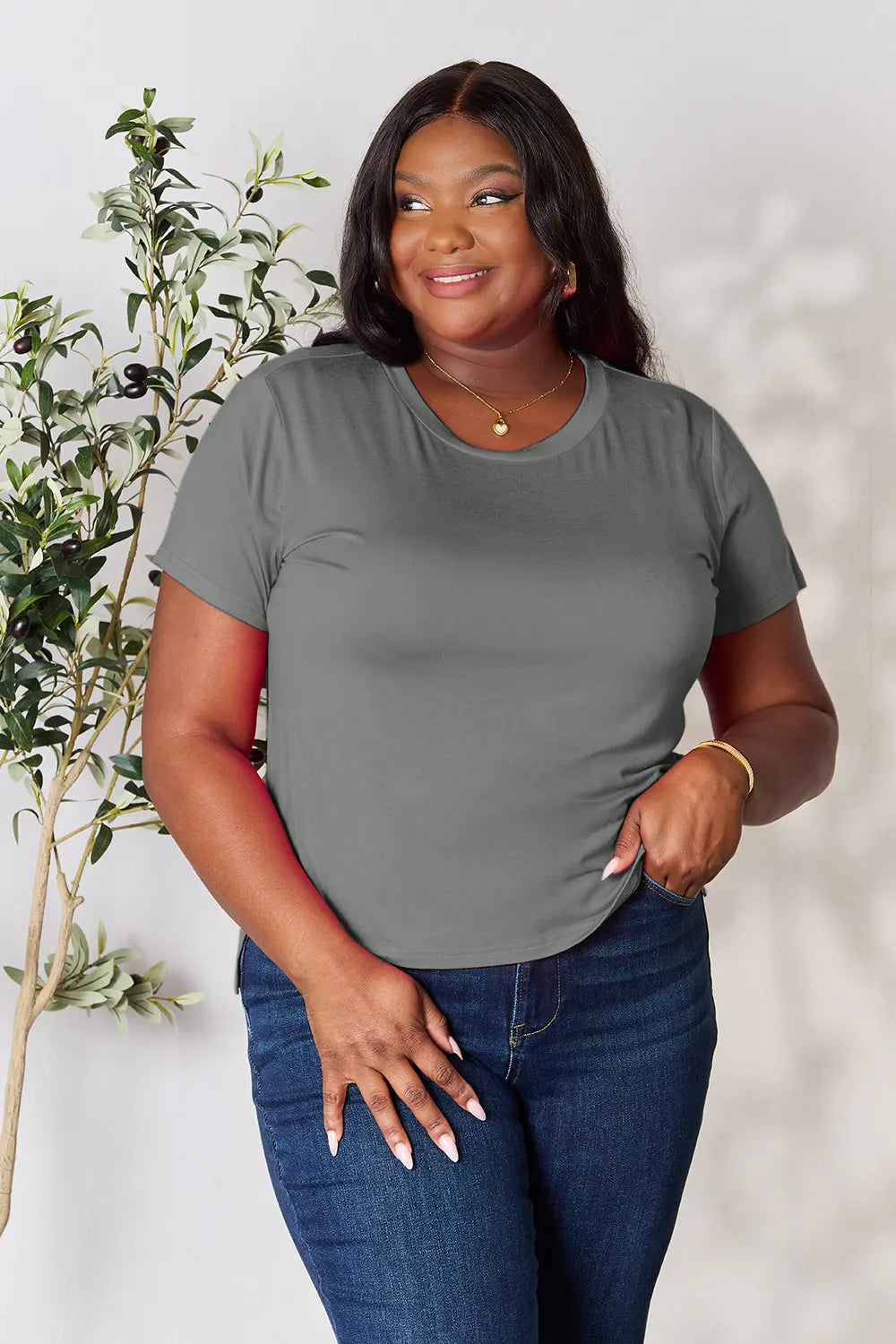 Basic Bae Full Size Round Neck Short Sleeve T-Shirt - Lilixa.store