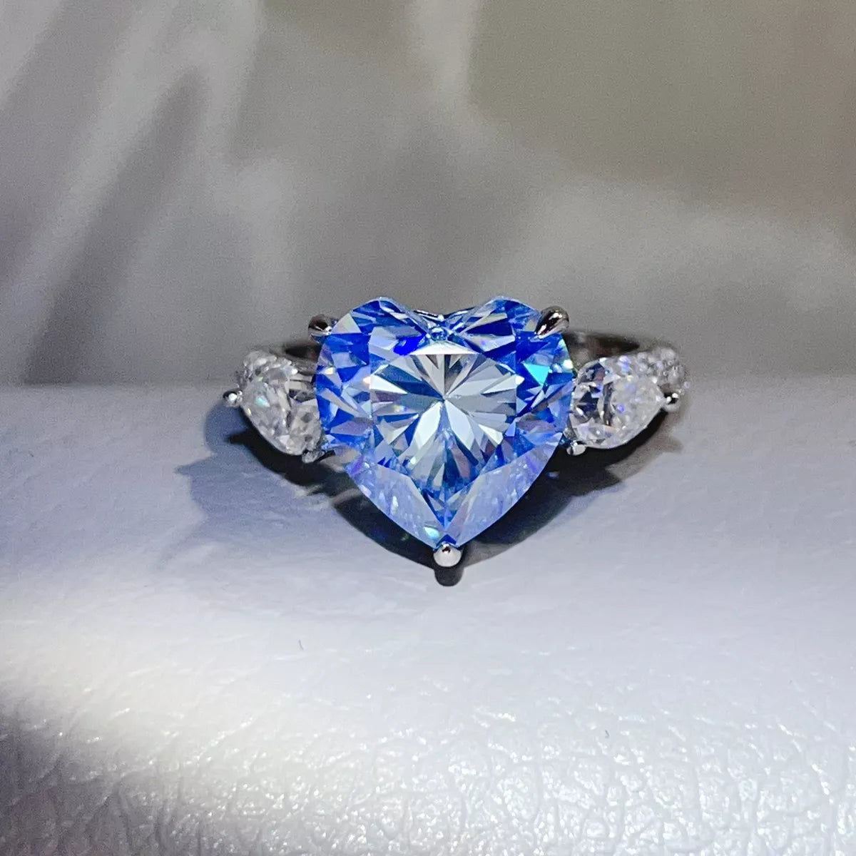 6 Carat 925 Sterling Silver Moissanite Heart Ring