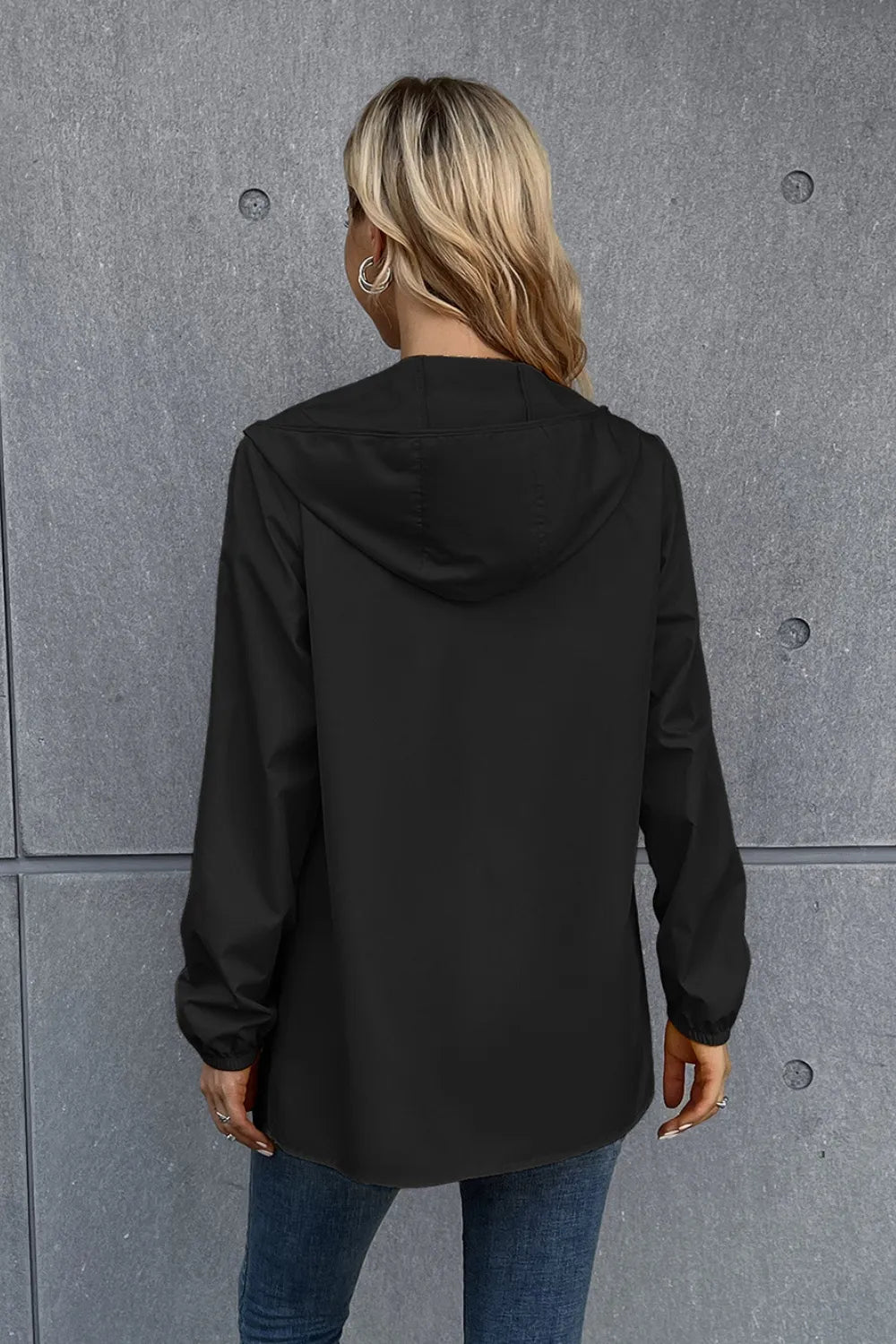 Ivy Lane Zip Up Long Sleeve Hooded Watertight Jacket, view 8