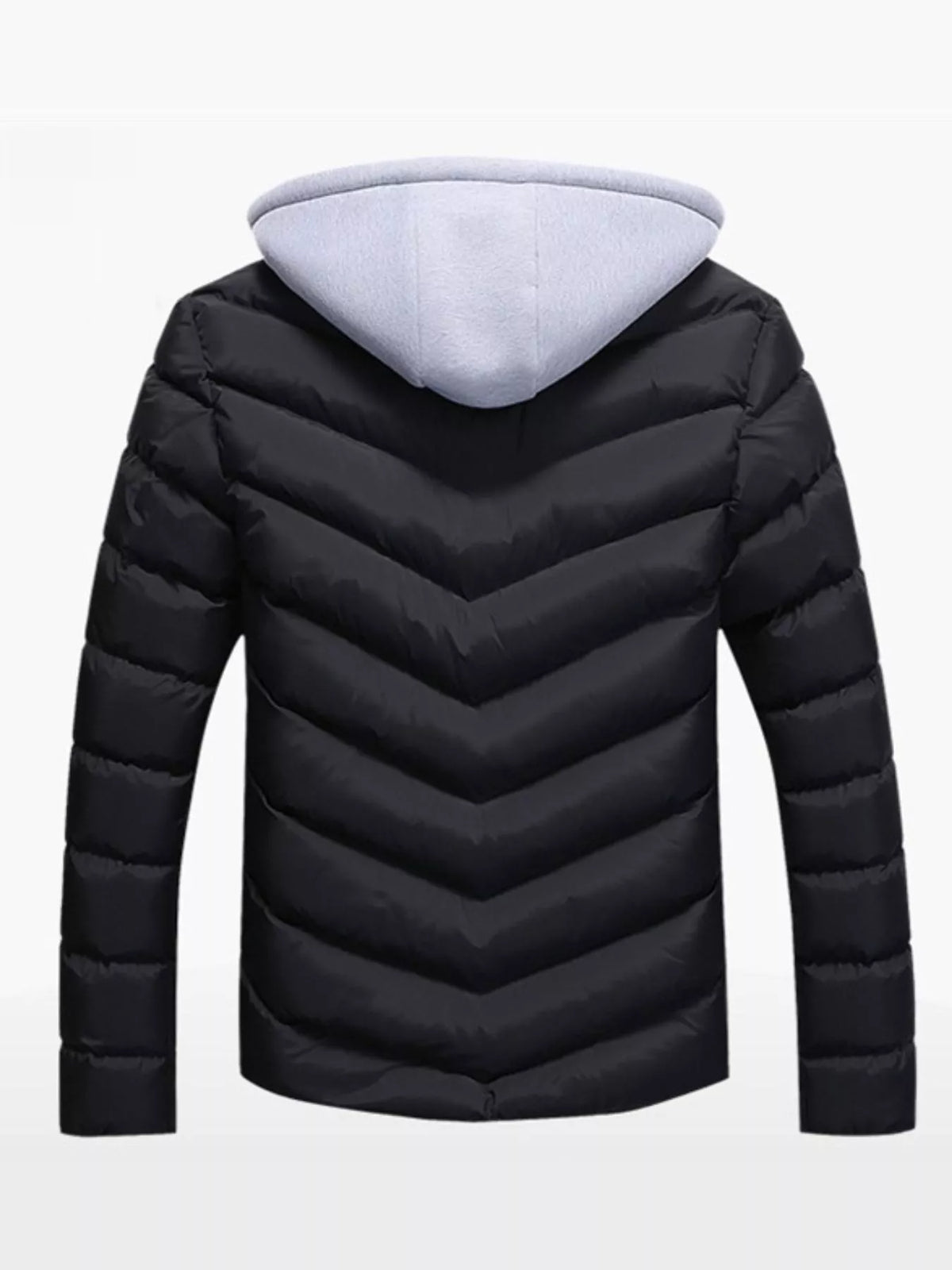Men's Plus Size Zip Up Hooded Padded Puffer Jacket - Lilixa.store