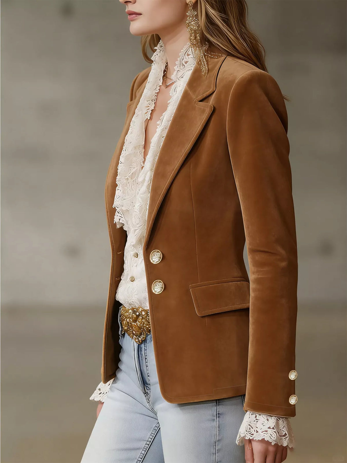 Single-Breasted Lapel Collar Blazer - Lilixa.store