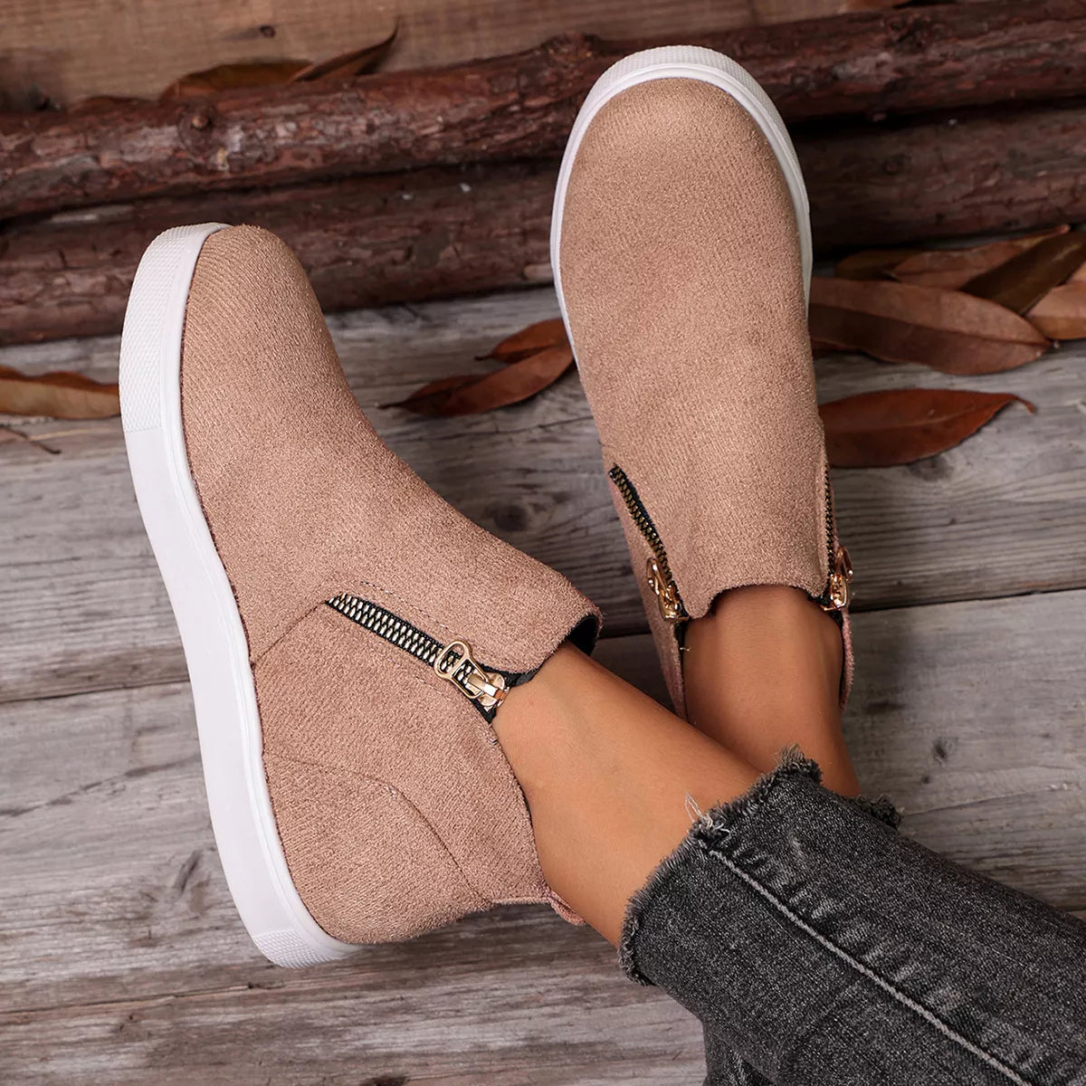Round Toe Ankle Boots - Lilixa.store