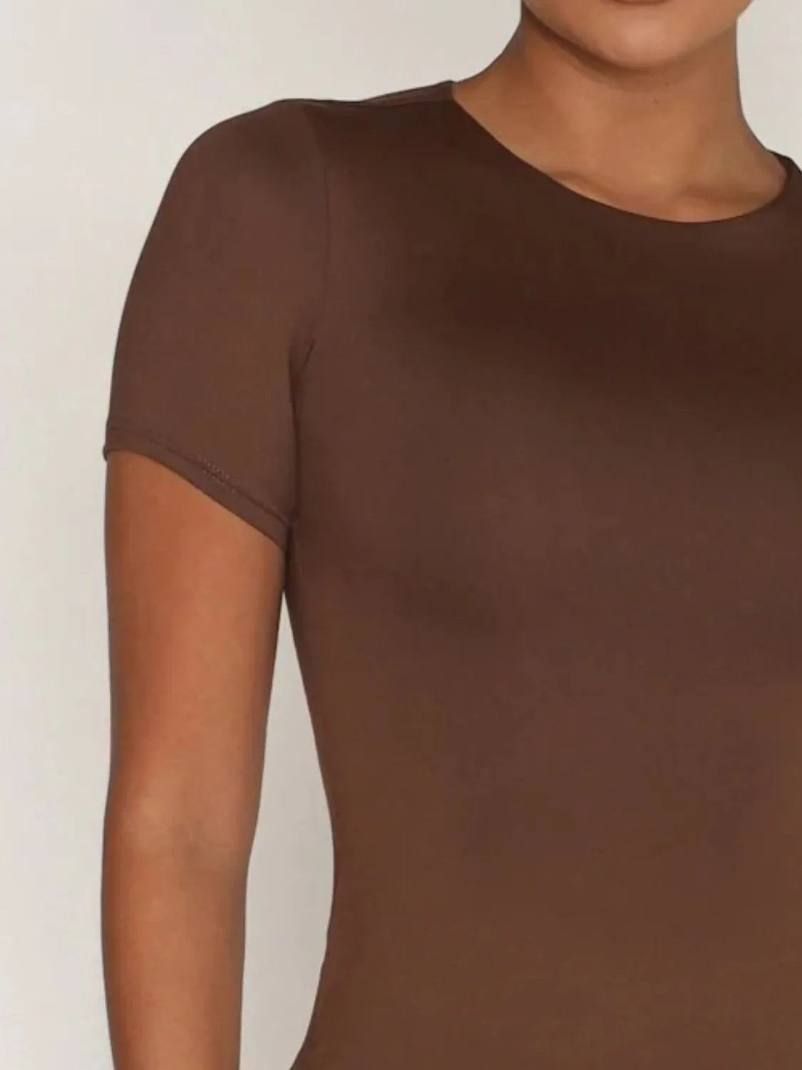 Round Neck Short Sleeve Swim Top - Lilixa.store
