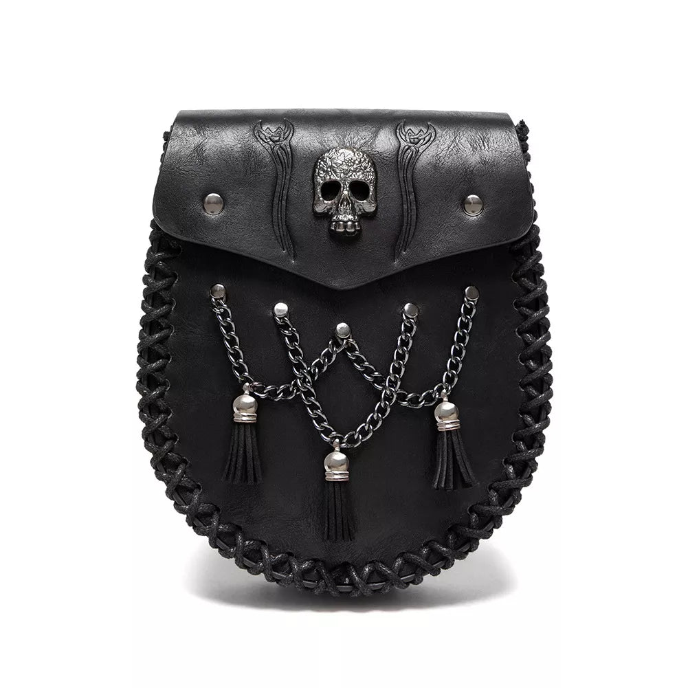 Medieval Faux Leather Belt Coin Pouch in Black, view 5