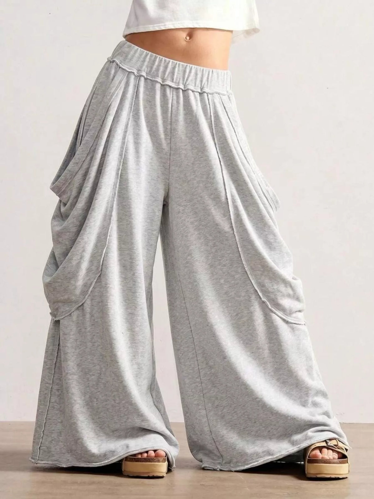 Oversized Wide-Leg Cargo Pants - Lilixa.store