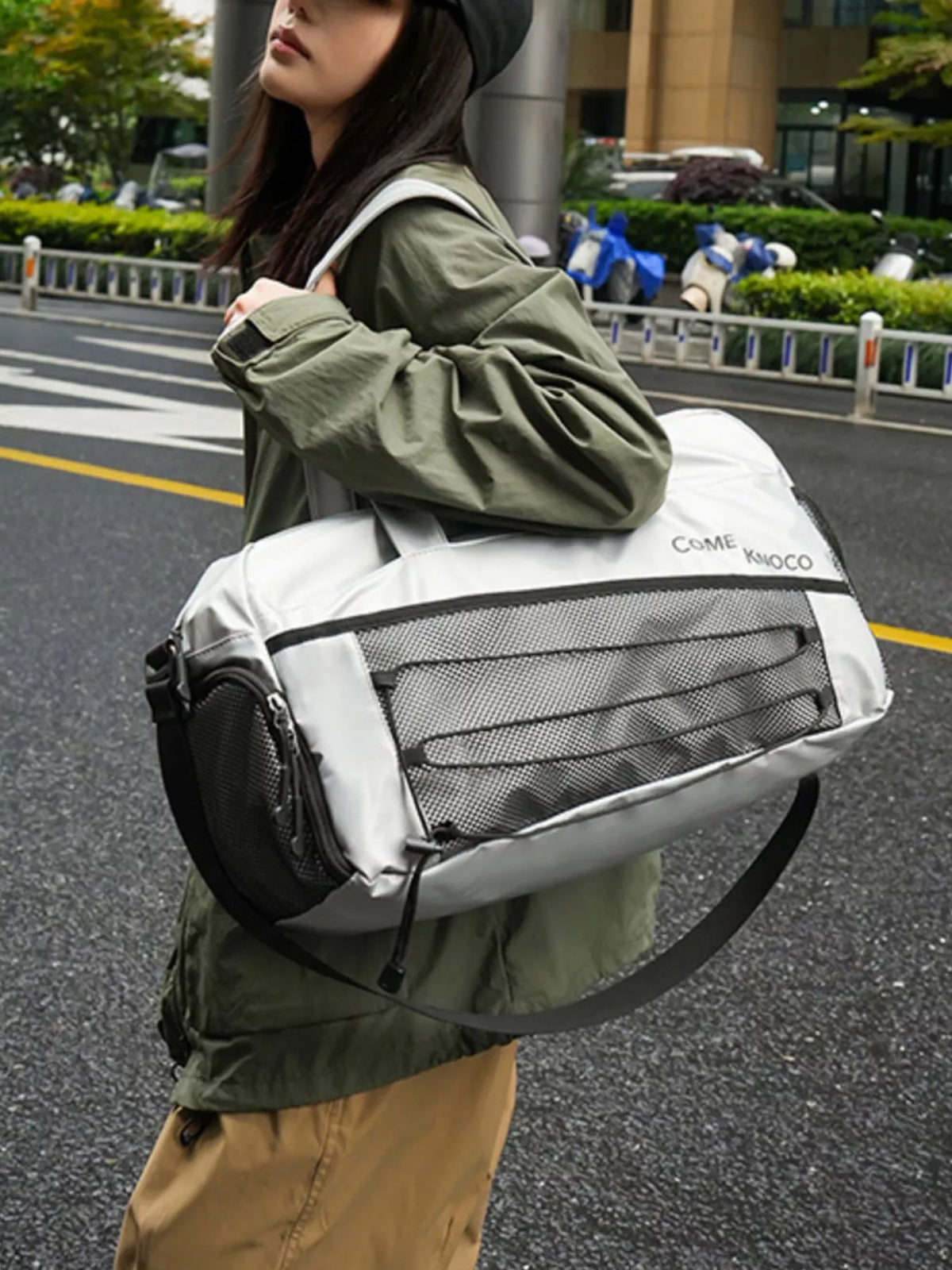 Lightweight Duffel Bag with Mesh Pockets - Lilixa.store