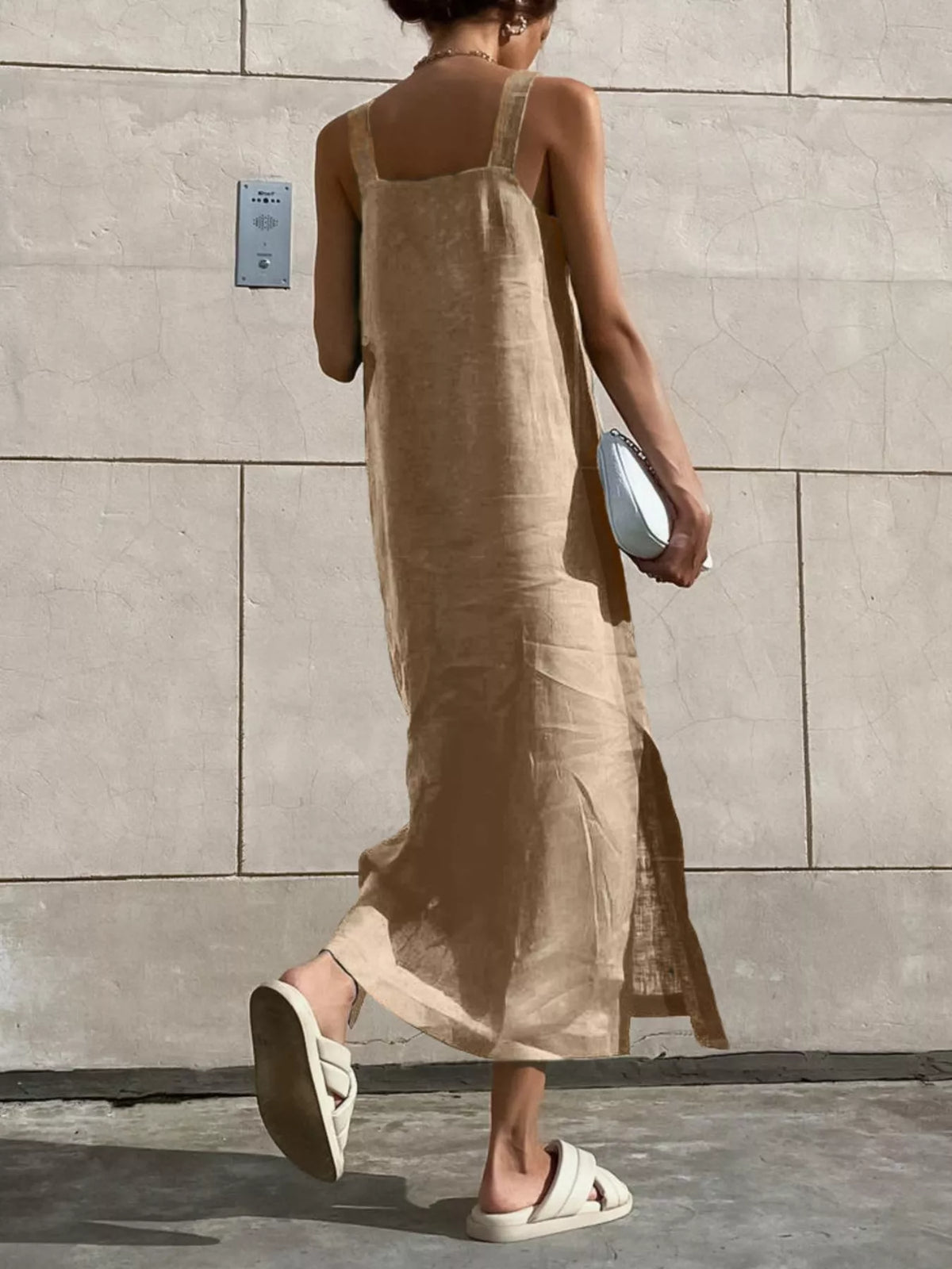 Side Slit Sleeveless Midi Dress, view 11