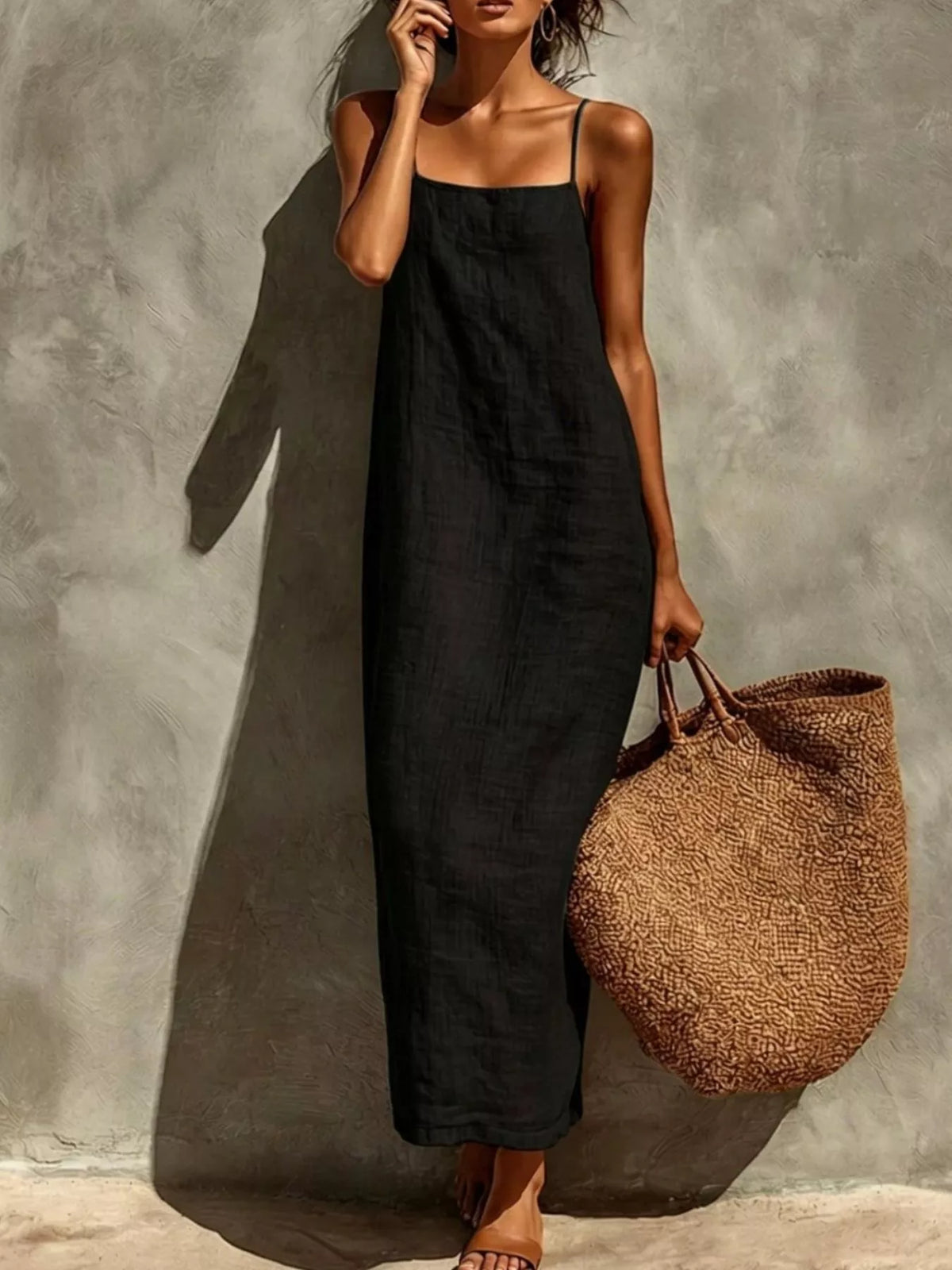 Sleeveless Linen Casual Maxi Dress - Lilixa.store