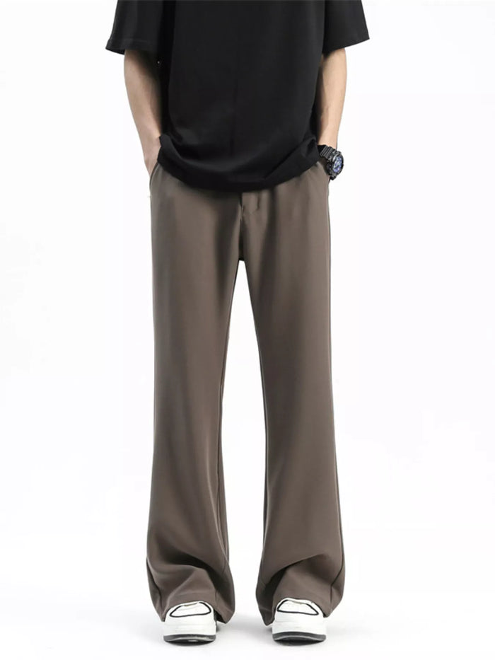 Men's Full Size Loose Fit Casual Pants Plus Size in Coffee Brown