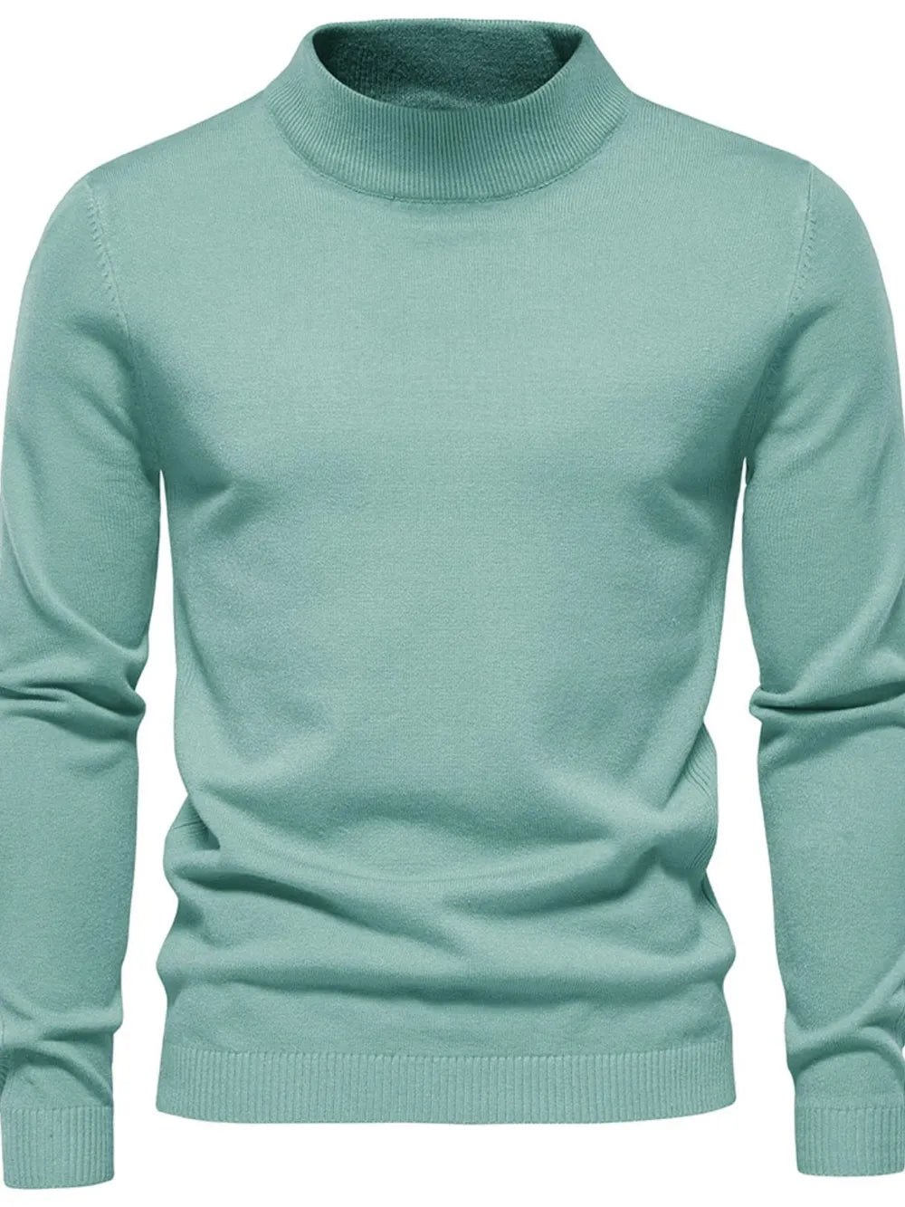 Men's Mock Neck Long Sleeve Sweater - Lilixa.store