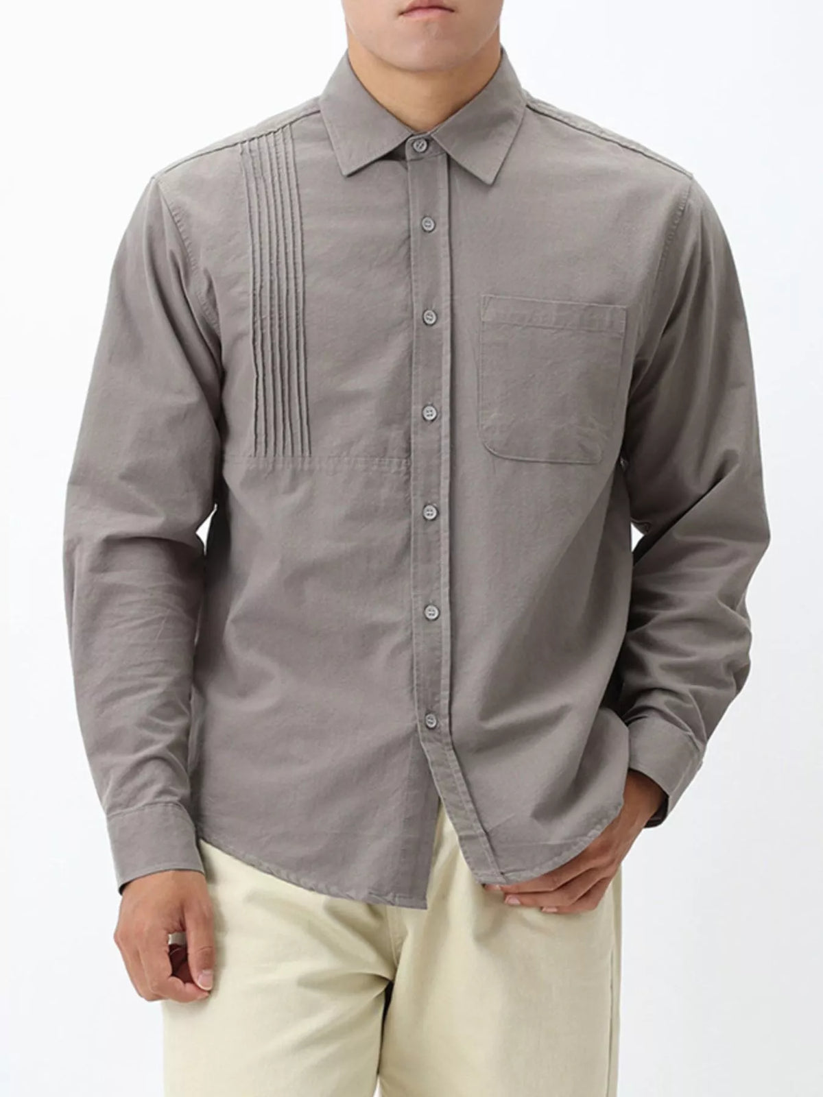 Men's Plus Size Button Up Long Sleeve Shirt
