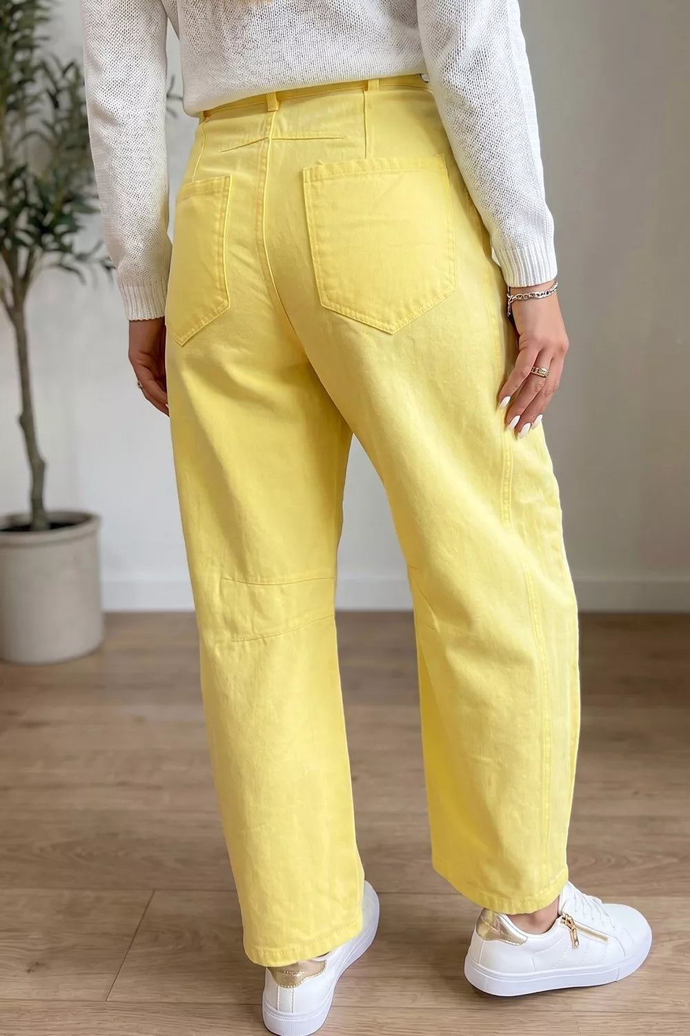 Wide-Leg Drawstring Jeans - Lilixa.store