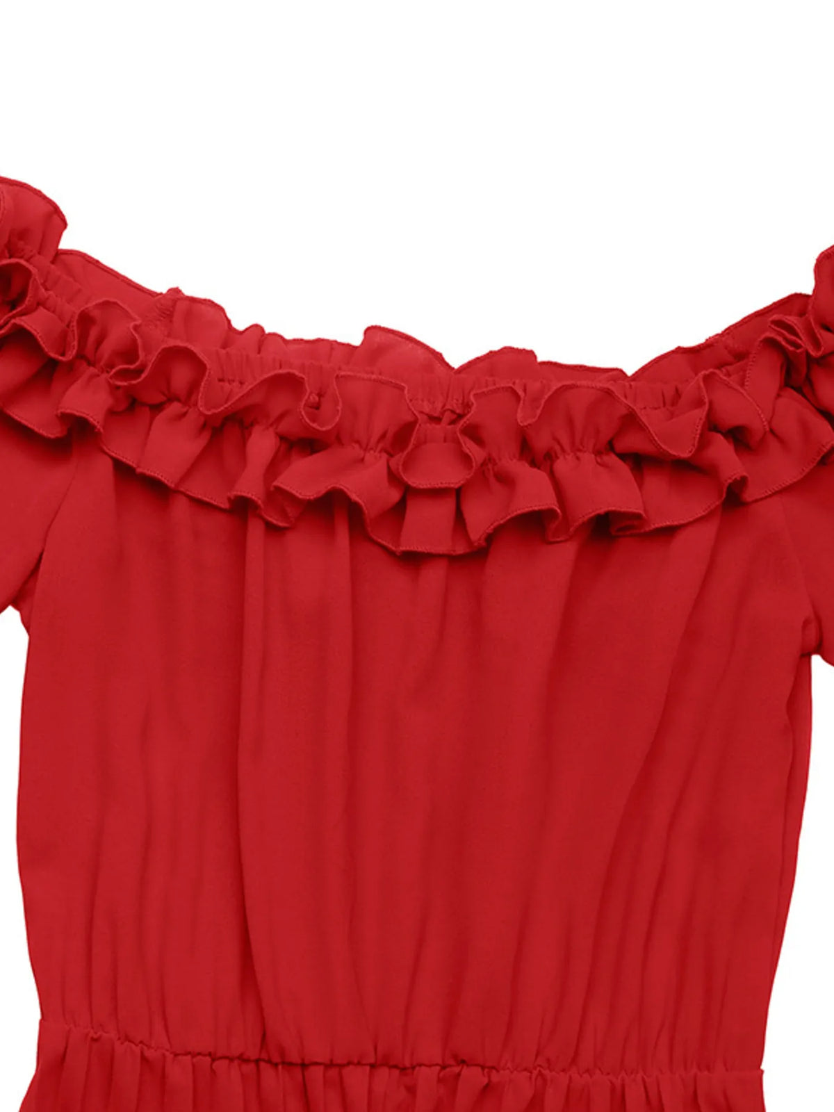 Off-Shoulder Ruffle Pleated Midi Dress - Lilixa.store