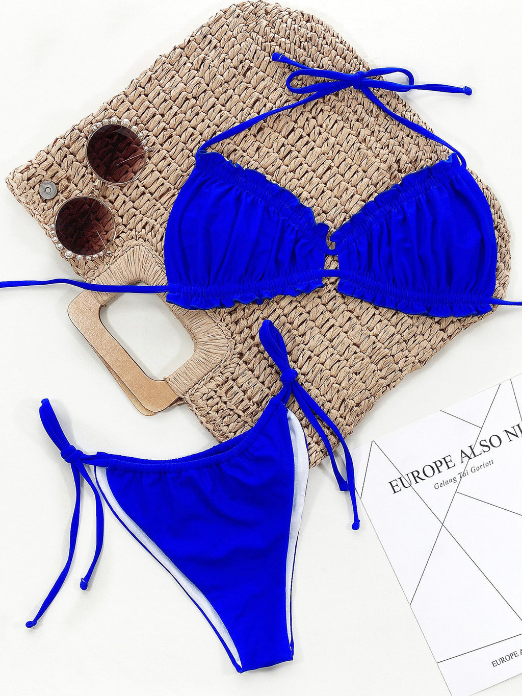 Frill Trill Halter Neck Bikini Set - Lilixa.store