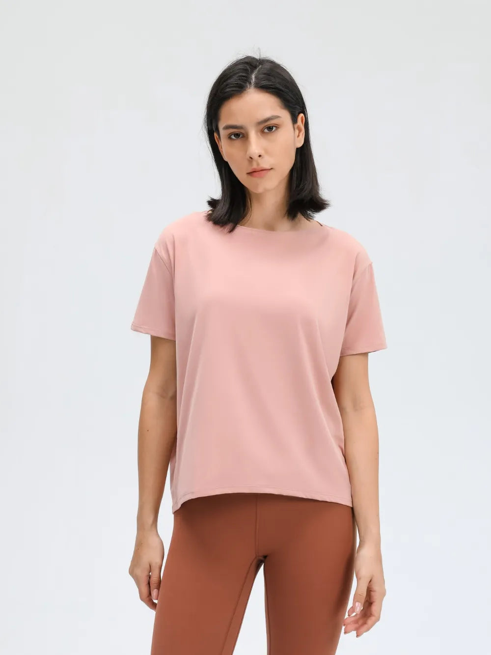 Millennia Round Neck Short Sleeve Active T-Shirt - Lilixa.store