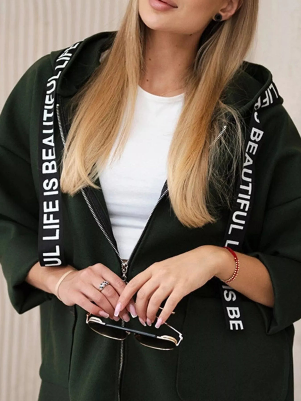 Full Size Hooded Zip-Up Longline Outerwear Plus Size, view 11