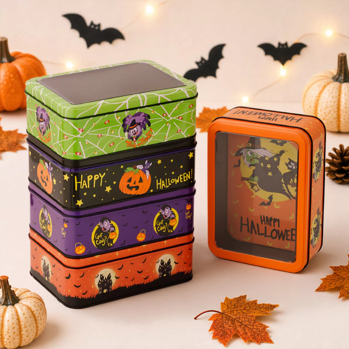 Halloween Decorative Metal Storage Box with Window Display - Lilixa.store