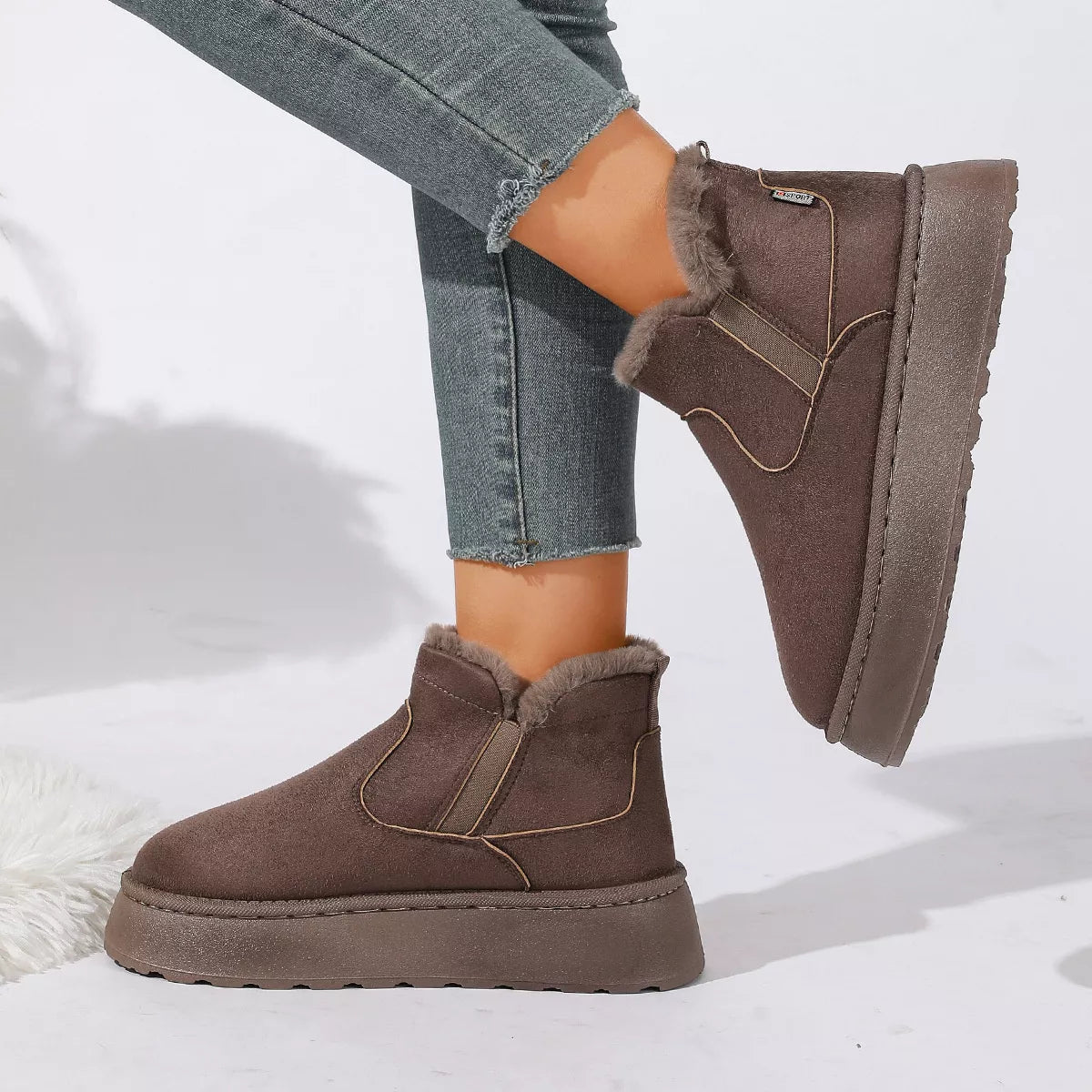 Round Toe Platform Boots - Lilixa.store
