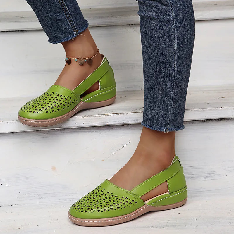 Cutout Round Toe Slip-Ons, view 5