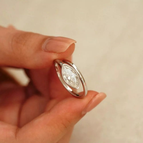2 Carat 925 Sterling Silver Moissanite Marquise Cut Bypass Ring - Lilixa.store