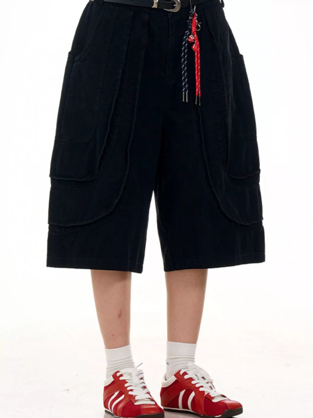 Men's Loose Fit Wide Leg Cargo Capris
