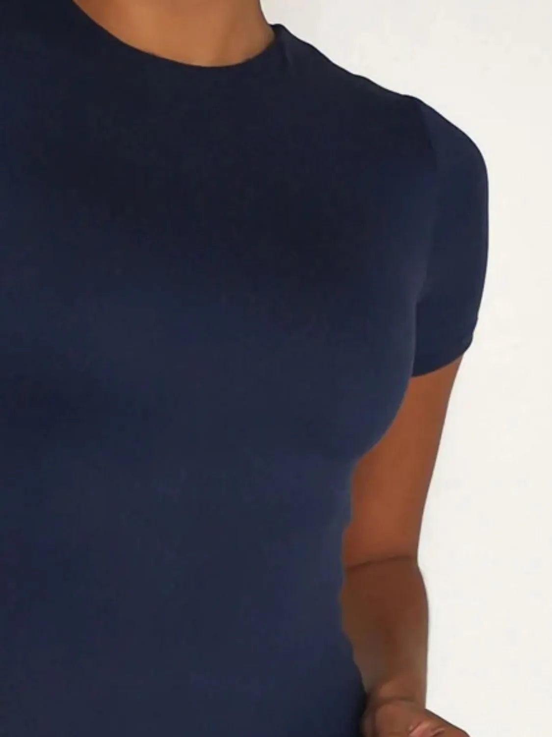 Round Neck Short Sleeve Swim Top - Lilixa.store