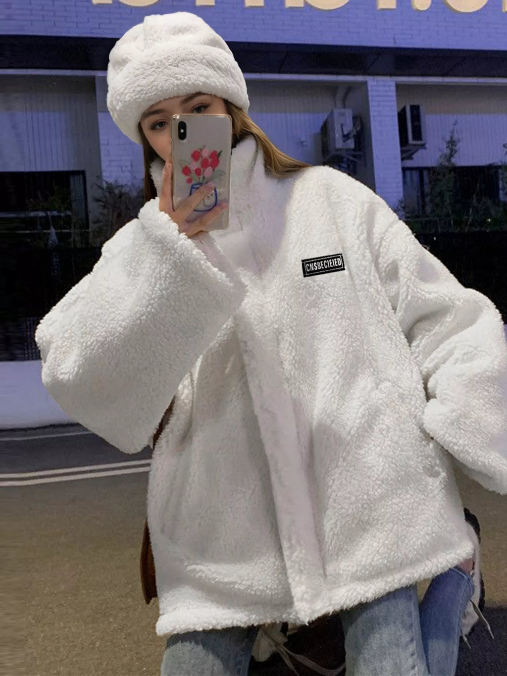 Sherpa Fleece Zip Up Outerwear - Lilixa.store