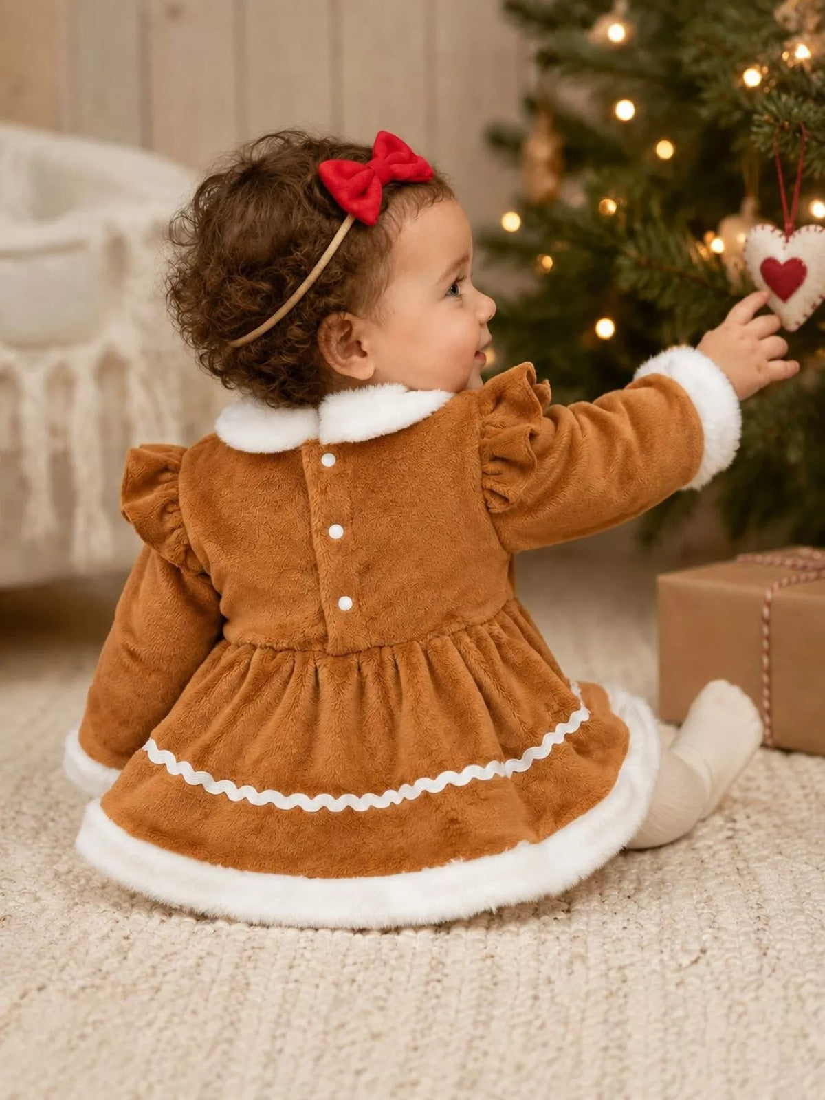 Children's Christmas Bodysuit Dress and Headband Set - Lilixa.store