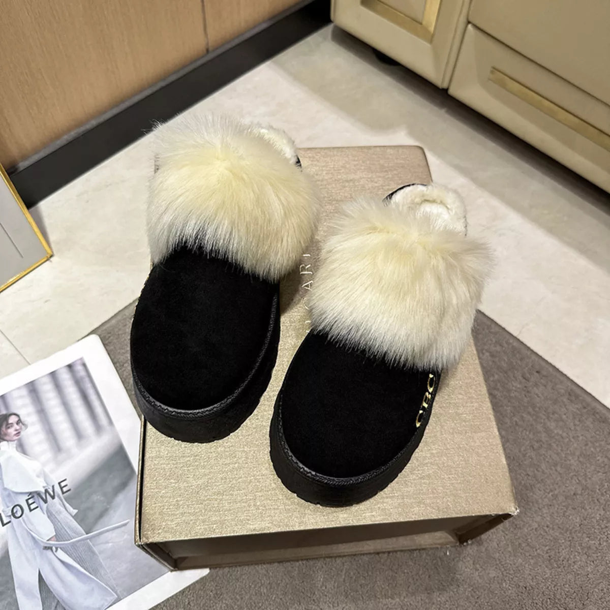 Furry Platform Slippers - Lilixa.store
