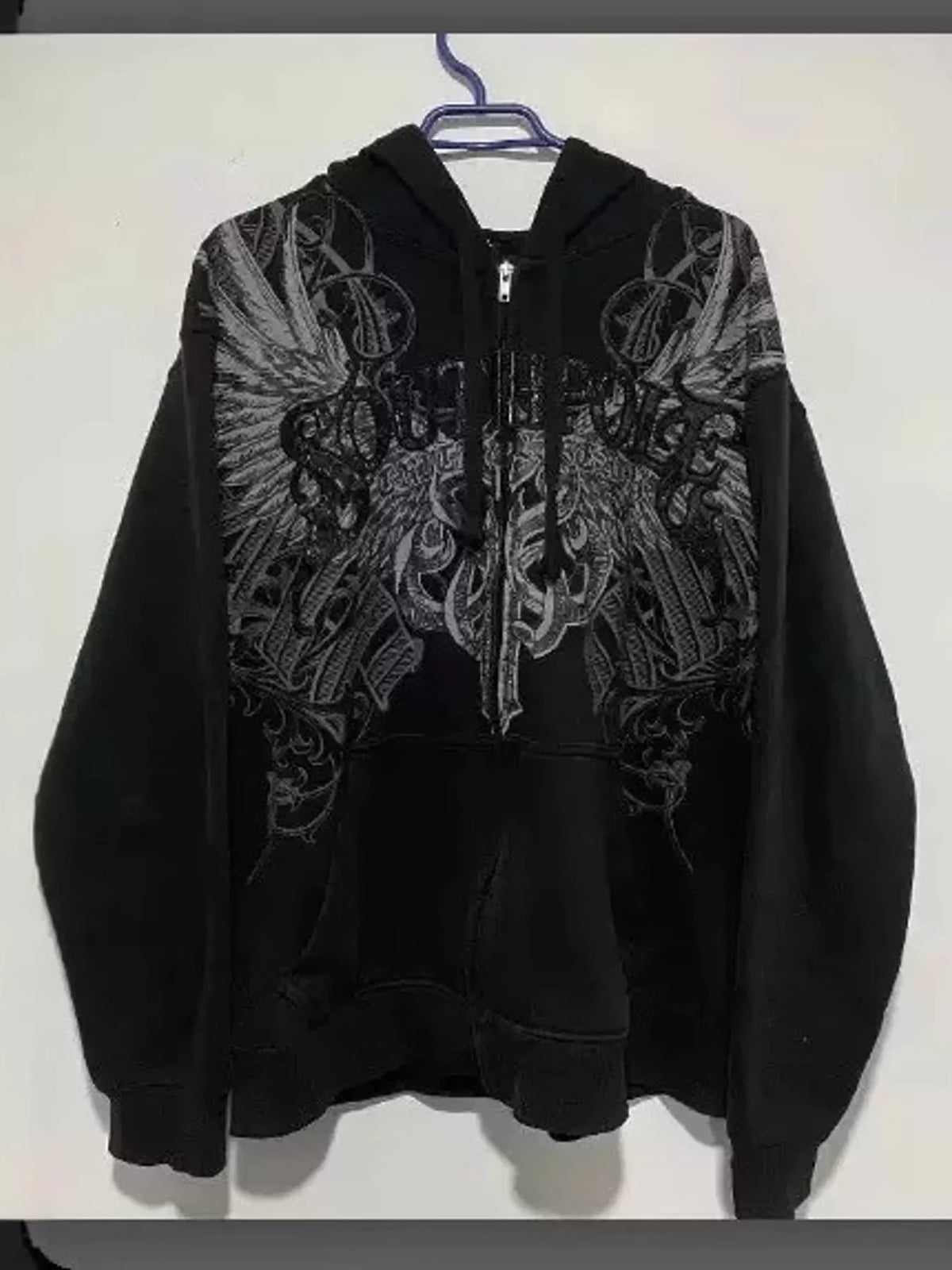 Halloween Gothic Graphic Zip-Up Hoodie, view 3