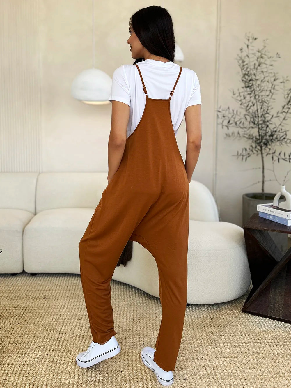 Double Take Full Size Sleeveless V-Neck Pocketed Jumpsuit, view 12